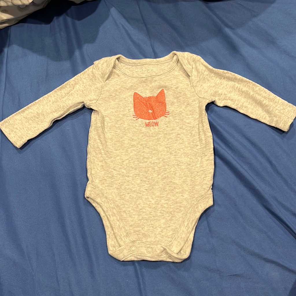 The Children’s Place Newborn Up To 7 Months Meow Onesie